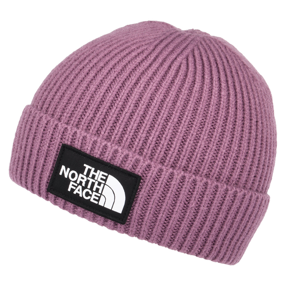 The North Face TNF Logo Box mit Umschlag Fishermann Beanie Mütze - Lila