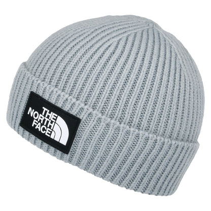 The North Face TNF Logo Box Cuffed Fisherman Beanie Mütze - Grau