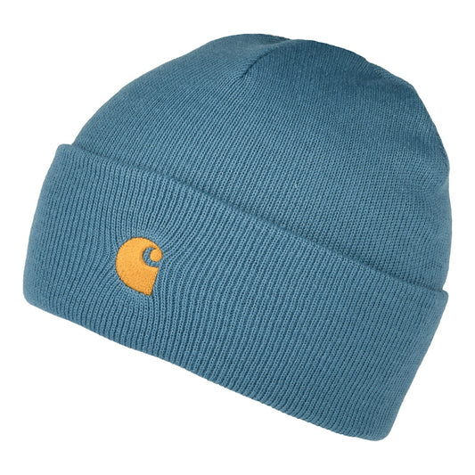 Carhartt WIP Chase Beanie Mütze mit Umschlag - Eisblau