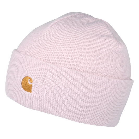 Carhartt WIP Chase Beanie Mütze mit Umschlag - Hellrosa