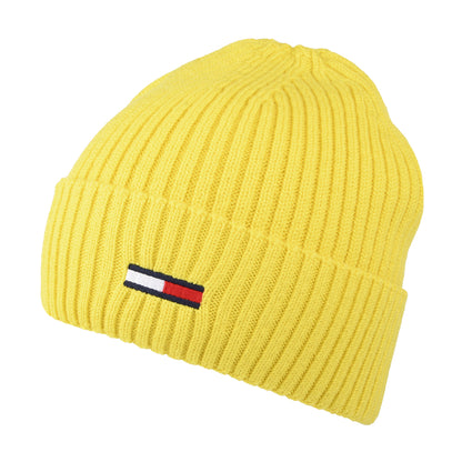 Tommy Hilfiger TJM Basic Rib Gerippte Beanie Mütze - Gelb