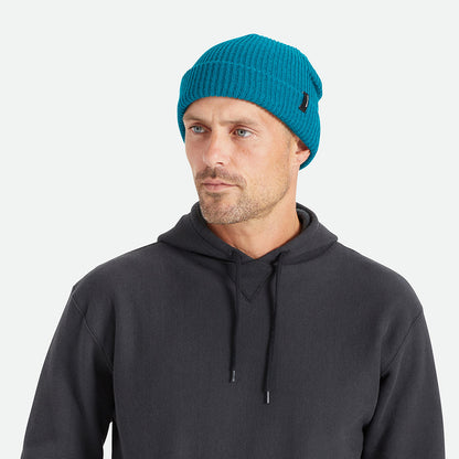 Brixton Heist Beanie Mütze mit Umschlag - Meerblau