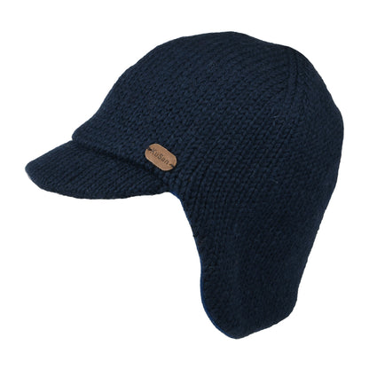 Kusan Ohrenwärmer Beanie Mütze mit Visier - Marineblau