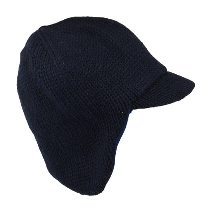 Kusan Ohrenwärmer Beanie Mütze mit Visier - Marineblau