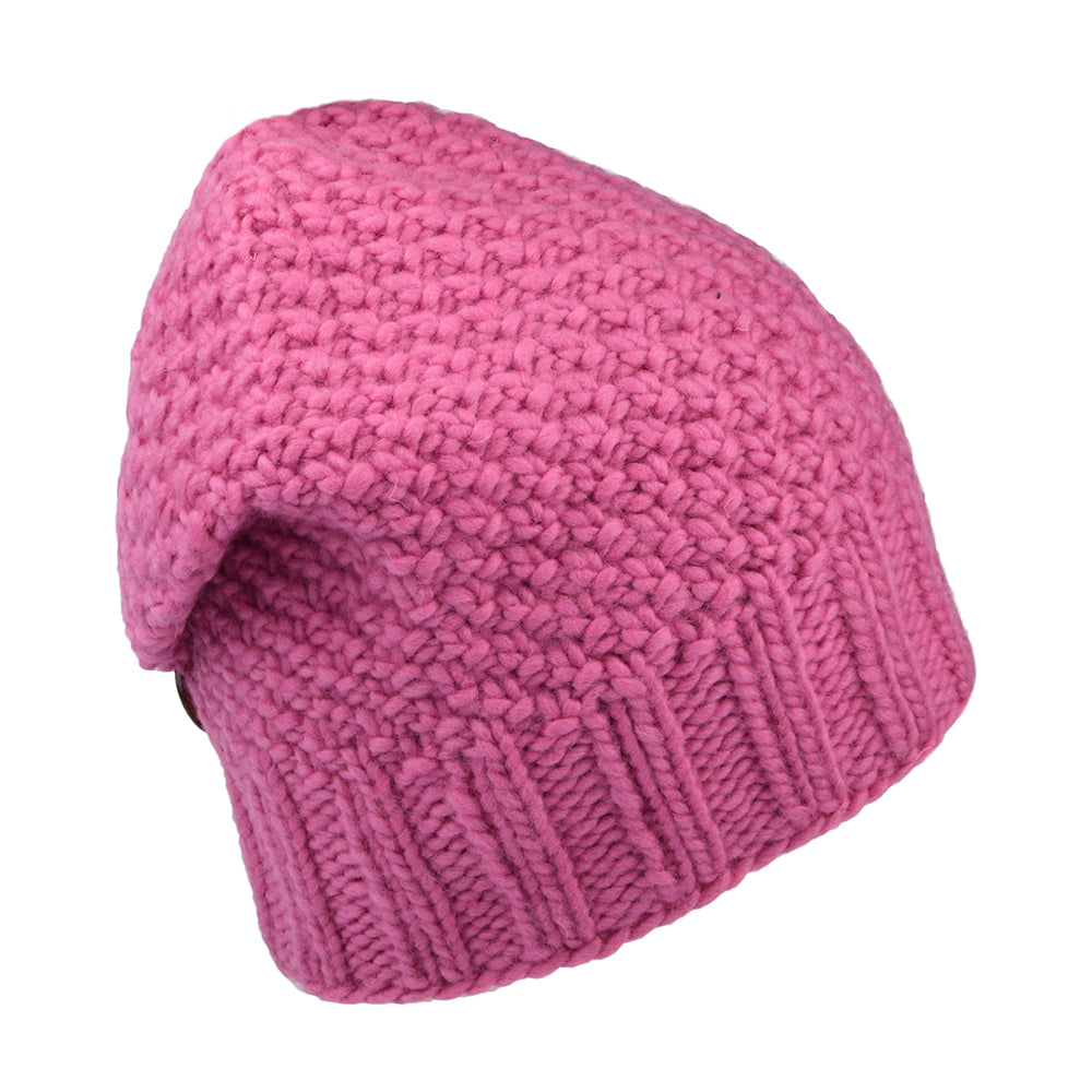 Kusan Button Down Beanie Mütze - Rosa