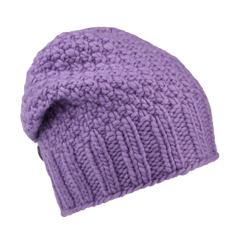 Kusan Button Down Beanie Mütze - Fliederfarben