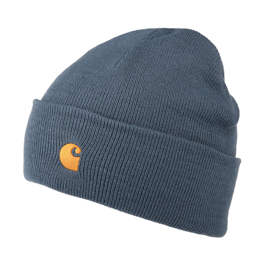 Carhartt WIP Chase Beanie Mütze mit Umschlag - Rauchblau
