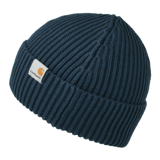 Carhartt WIP Burbank Fisherman Beanie Mütze aus organischer Baumwolle - Marineblau