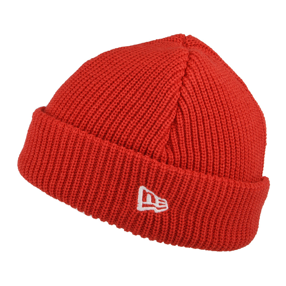 New Era Gerippte Kurzer Umschlag Beanie Mütze - Rot – Hüte und Mützen