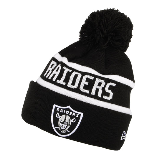 New Era Las Vegas Raiders Bommelmütze NFL Jake Cuff - Schwarz-Weiß