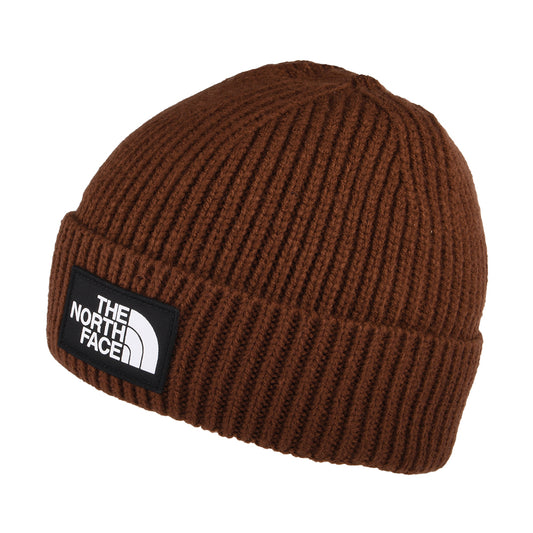 The North Face TNF Logo Box Cuffed Fisherman Beanie Mütze - Braun