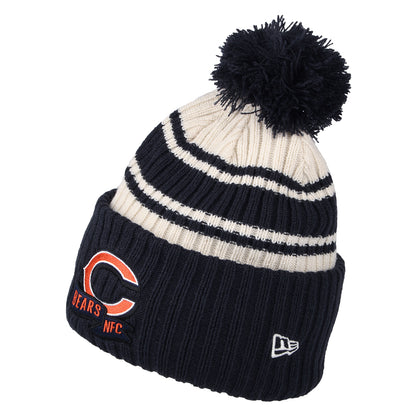 New Era Chicago Bears Bommelmütze - NFL Sideline Sport Knit - Marineblau-Weiß
