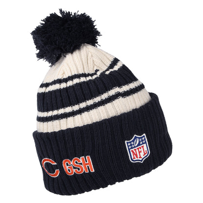 New Era Chicago Bears Bommelmütze - NFL Sideline Sport Knit - Marineblau-Weiß