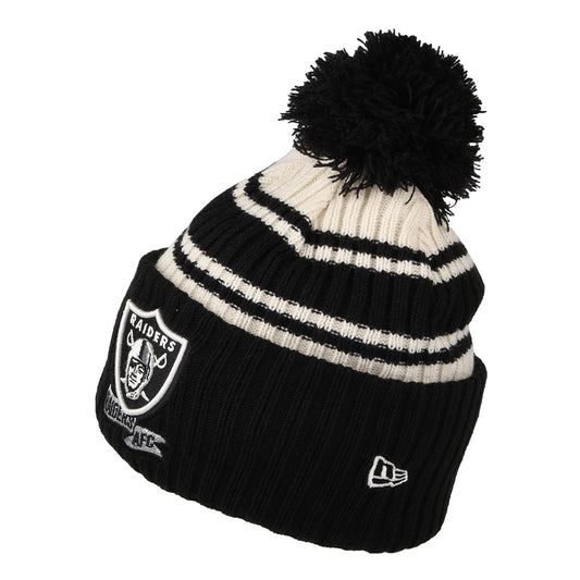 New Era Las Vegas Raiders Bommelmütze - NFL Sideline Sport Knit - Schwarz-Weiß