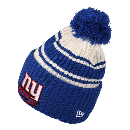 New Era New York Giants Bommelmütze - NFL Sideline Sport Knit - Blau-Weiß