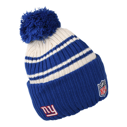 New Era New York Giants Bommelmütze - NFL Sideline Sport Knit - Blau-Weiß