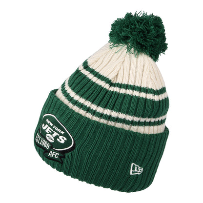 New Era New York Jets Bommelmütze - NFL Sideline Sport Knit - Grün-Weiß