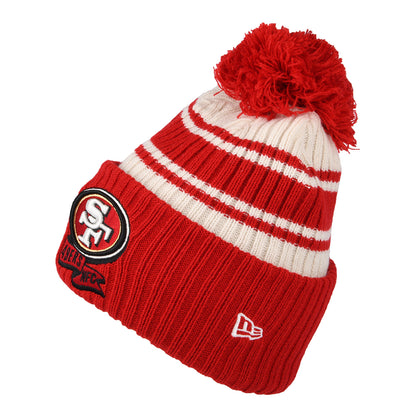 New Era San Francisco 49ers Bommelmütze - NFL Sideline Sport Knit - Rot-Weiß