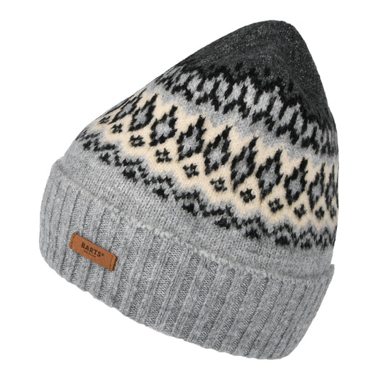 Barts Gregoris Cuffed Beanie Mütze Fair Isle - Meliertes Grau