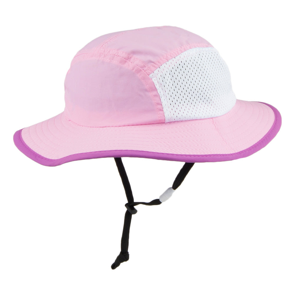 Scala Kinder Boonie Fischerhut aus Nylon mit Kinnriemen - Rosa