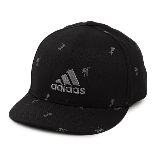 Adidas Kinder Branded Snapback Cap mit flachem Visier - Schwarz