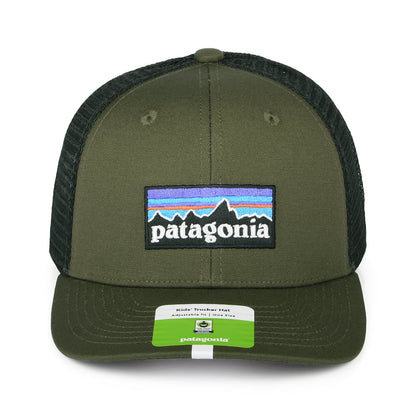 Patagonia Kinder P-6 Logo Trucker Cap aus organischer Baumwolle - Grün