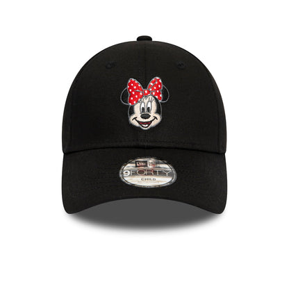 New Era 9FORTY Minnie Mouse Baseball Cap Disney Character Face - Schwarz