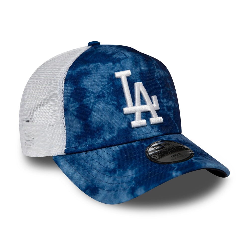 New Era Kinder 9FORTY L.A. Dodgers Trucker Cap - MLB Tie Dye - Marineblau