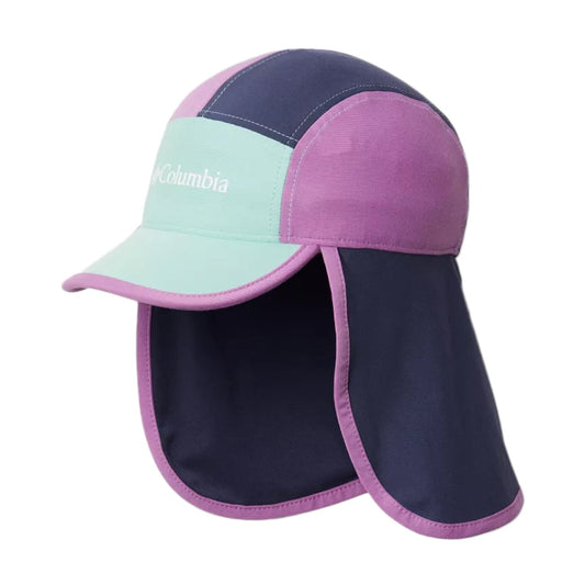 Columbia Kinder Cachalot II Cap mit Nackenschutz - Minzblau-Lila-Marineblau