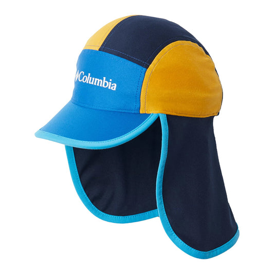 Columbia Kinder Cachalot II Cap mit Nackenschutz - Blau-Gelb-Marineblau
