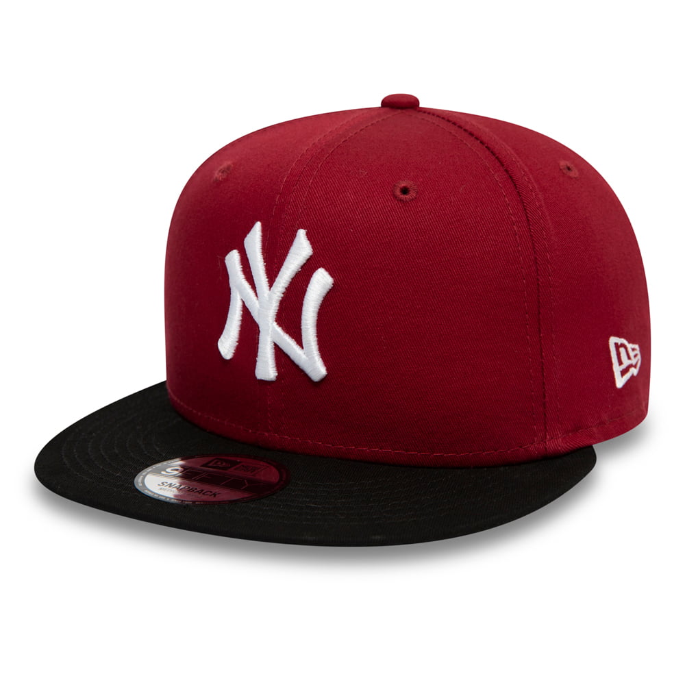 New Era Kinder 9FIFTY New York Yankees Snapback Cap - MLB Colour Block - Kardinalsrot-Schwarz