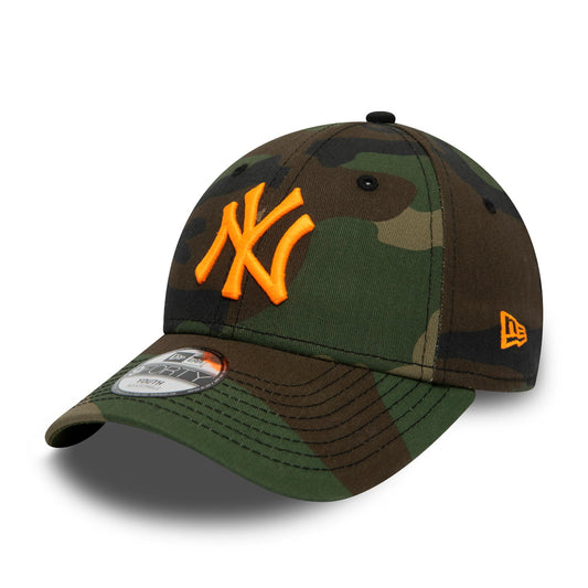 New Era Kinder 9FORTY New York Yankees Baseball Cap - MLB Camo Essential - Tarnfarben-Orange