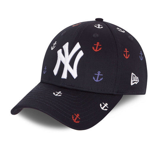 New Era Kinder 9FORTY New York Yankees Baseball Cap - MLB All Over Graphic - Marineblau