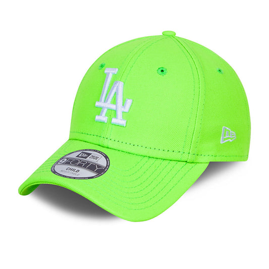 New Era Kinder 9FORTY L.A. Dodgers Baseball Cap - MLB Neon Pack - Neongrün-Weiß