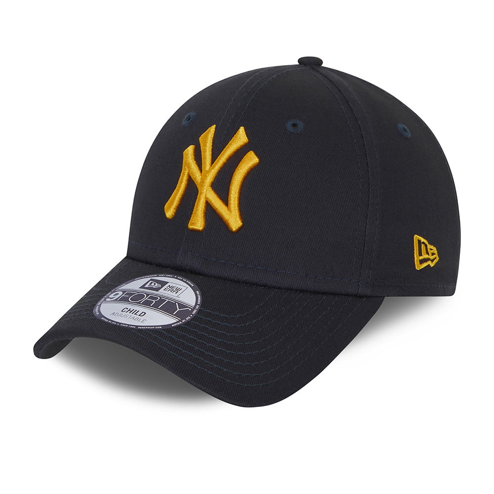 New Era Kinder 9FORTY New York Yankees Baseball Cap - MLB League Essential - Marineblau-Gold