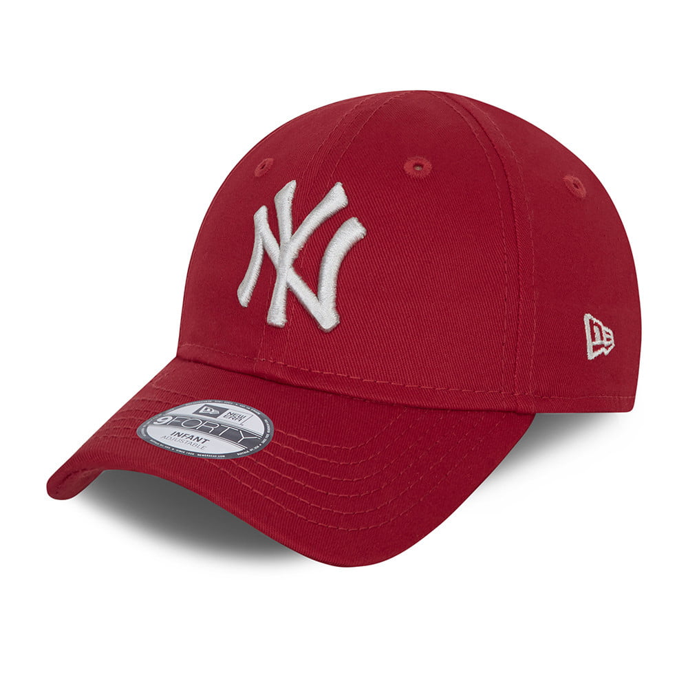 New Era Baby 9FORTY New York Yankees Baseball Cap - MLB League Essential - Scharlachrot-Grau