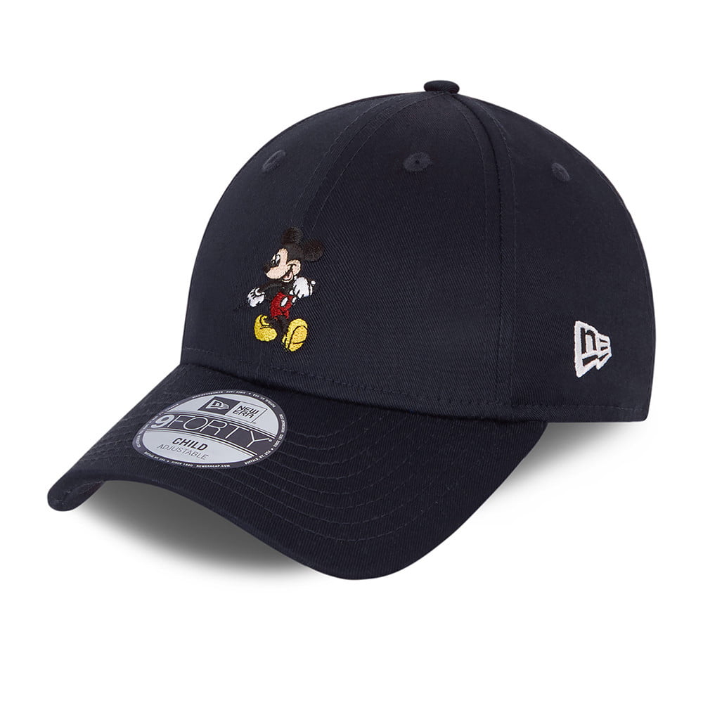 New Era Kinder 9FORTY Mickey Mouse Baseball Cap - Disney Character - Marineblau