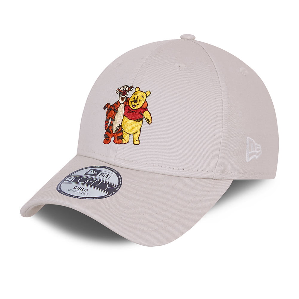 New Era Kinder 9FORTY Winnie Pooh Baseball Cap - Disney Character - Steingrau