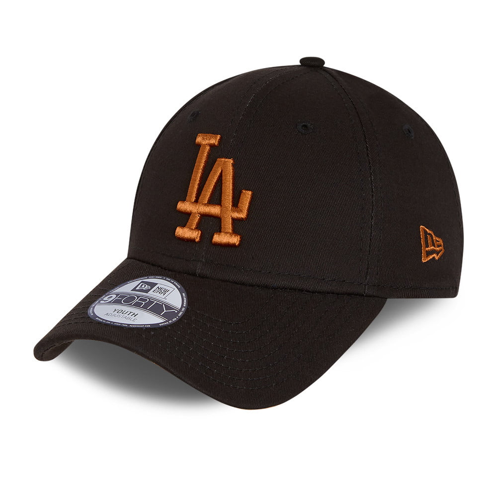 New Era Kinder 9FORTY L.A. Dodgers Baseball Cap - MLB League Essential II - Schwarz-Toffee