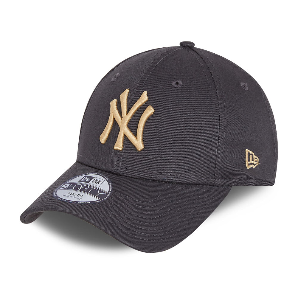 New Era Kinder 9FORTY New York Yankees Baseball Cap - MLB League Essential - Graphitgrau-Stein