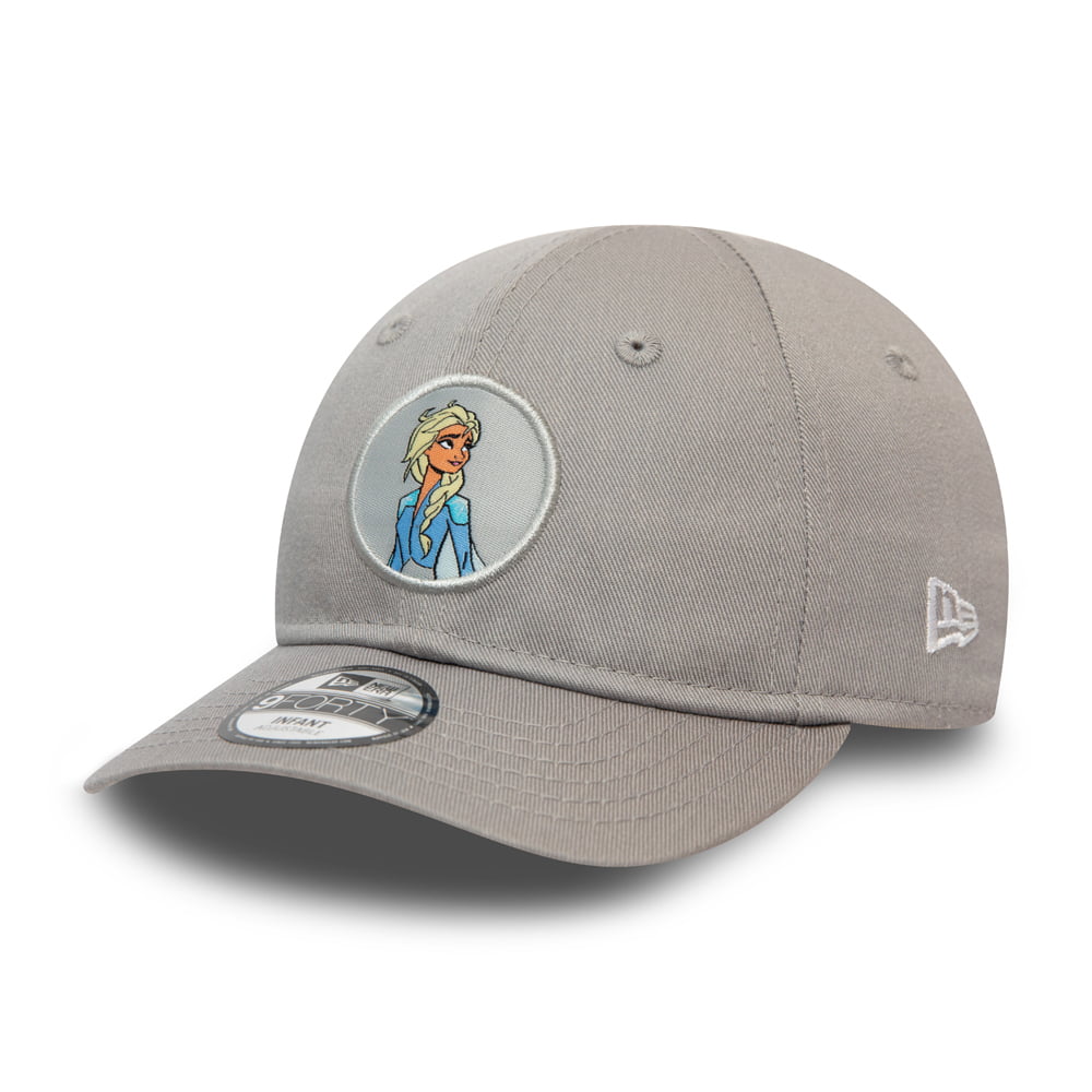 New Era Baby 9FORTY Elsa Baseball Cap - Disney Frozen Character Logo - Grau