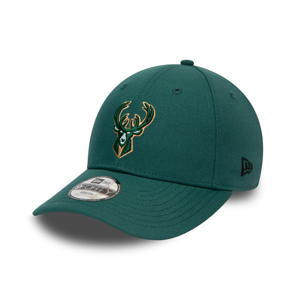 New Era Kinder 9FORTY Milwaukee Bucks Baseball Cap - NBA The League - Kieferngrün