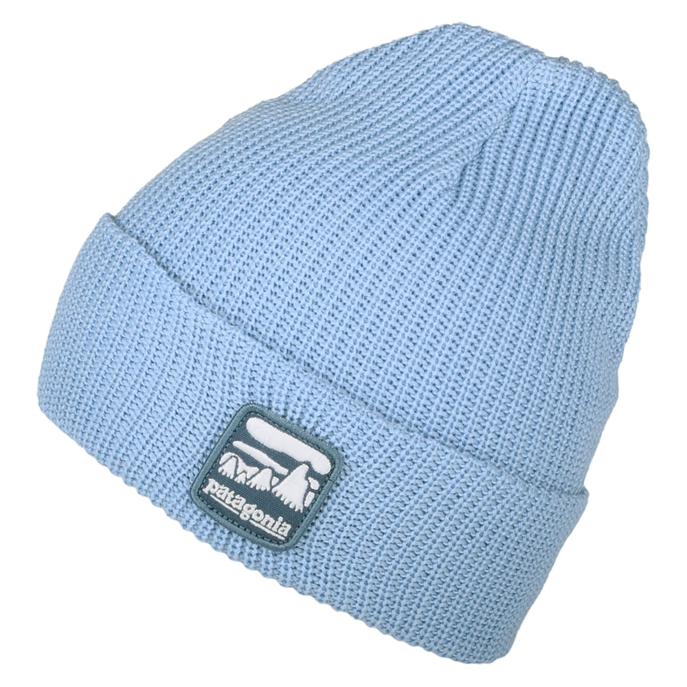 Patagonia Kinder Illustrated Alpine Icon Logo Beanie Mütze - Hellblau