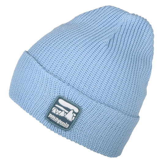 Patagonia Kinder Illustrated Alpine Icon Logo Beanie Mütze - Hellblau