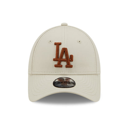 New Era Kinder 9FORTY L.A. Dodgers Baseball Cap - MLB League Essential II - Steingrau-Karamell
