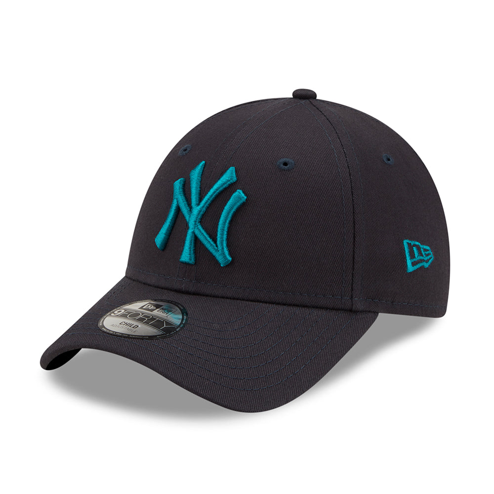 New Era Kinder 9FORTY New York Yankees Baseball Cap - MLB League Essential - Marineblau-Petrol