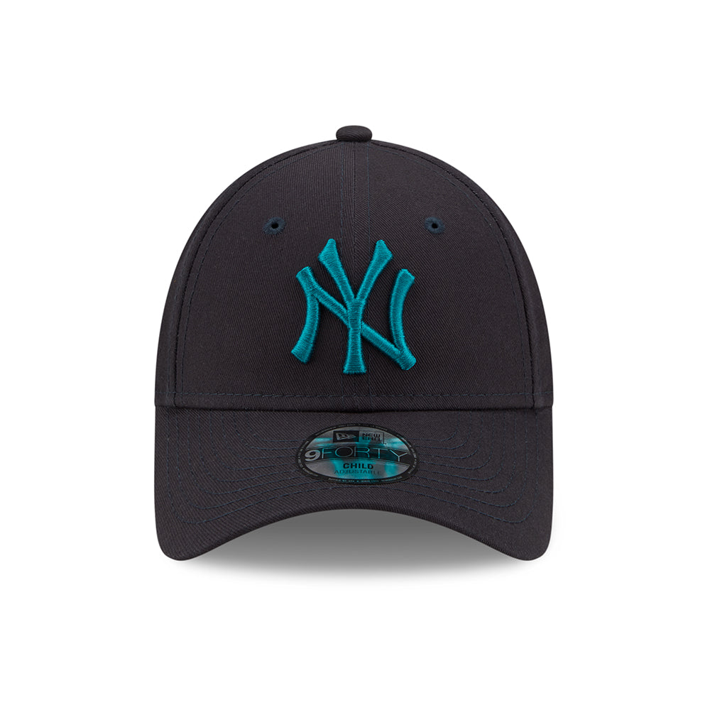 New Era Kinder 9FORTY New York Yankees Baseball Cap - MLB League Essential - Marineblau-Petrol