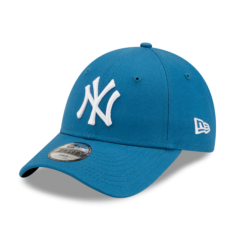 New Era Kinder 9FORTY New York Yankees Baseball Cap - MLB League Essential - Petrol-Weiß