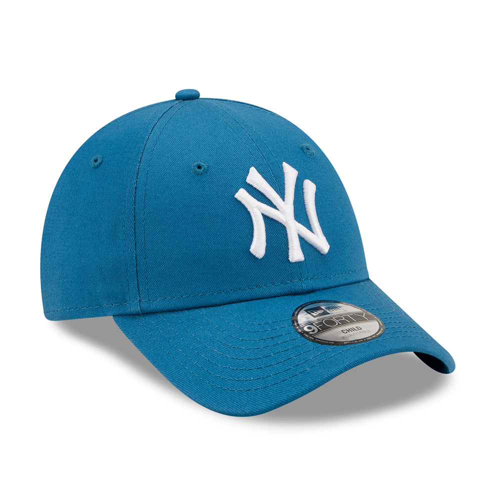 New Era Kinder 9FORTY New York Yankees Baseball Cap - MLB League Essential - Petrol-Weiß