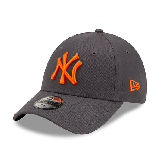 New Era Kinder 9FORTY New York Yankees Baseball Cap - MLB League Essential - Graphitgrau-Orange